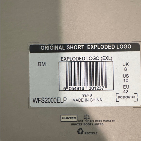 NEW Hunter Limited Edition Original Exploded Logo Short Boots Women’s 10 - Picture 5 of 6